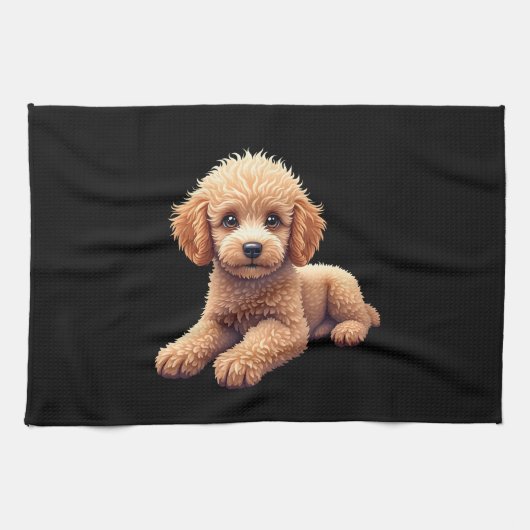 Funny Poodle Animal Lover Dogs Graphic Cute Dog Ow キッチンタオル (横)