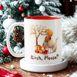Funny Poodle Christmas Mug – Birch, Please ツートーンマグカップ