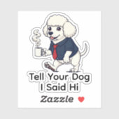 Funny Poodle Standard Dog Business Suit Coffee  シール (シート)