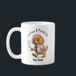 Funny Poodle Toy Dog Business Suit Coffee  コーヒーマグカップ<br><div class="desc">Celebrate your love of dogs and your sense of humor with this unique cartoon-style mug featuring your favorite canine companion. This design tells the story of a "working dog" in a distinctive way, showcasing a stylish puppy ready to start his day with a bow tie and a hot cup of...</div>