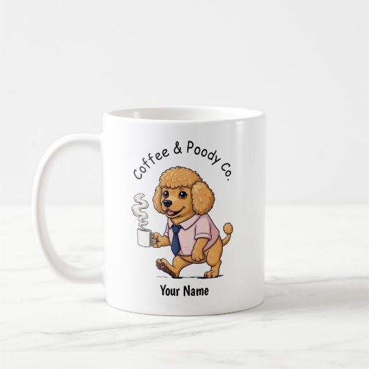 Funny Poodle Toy Dog Business Suit Coffee  コーヒーマグカップ (左)