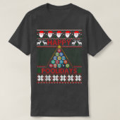 Funny Pool Christmas Tree Billiards Ugly Sweater Tシャツ (デザイン正面)