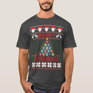 Funny Pool Christmas Tree Billiards Ugly Sweater  Tシャツ