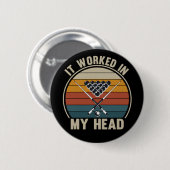 Funny Pool Player It Worked in My Head Billiards 缶バッジ (正面&裏面)