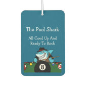 Funny Pool Shark Billiards Theme Men's Car カーエアーフレッシュナー (正面)