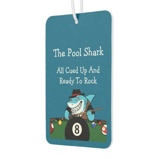 Funny Pool Shark Billiards Theme Men's Car カーエアーフレッシュナー (左)