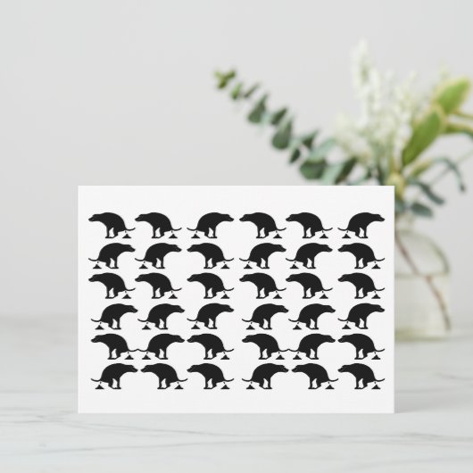Funny Pooping Dog Pattern サンキューカード (スタンド正面)