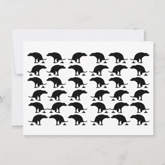 Funny Pooping Dog Pattern サンキューカード (裏面)