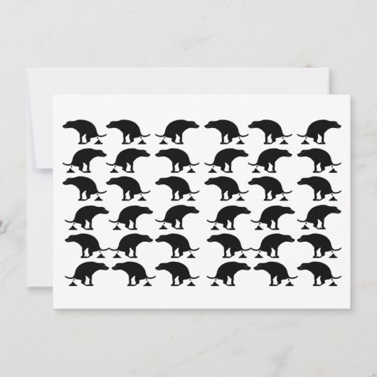 Funny Pooping Dog Pattern サンキューカード (正面)