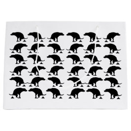 Funny Pooping Dog Pattern ラージペーパーバッグ