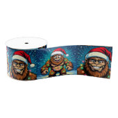 Funny Pop Art Bigfoots Christmas グログランリボン (リール)