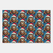 Funny Pop Art Bigfoots Christmas ラッピングペーパーシート (正面3)
