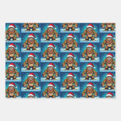 Funny Pop Art Bigfoots Christmas ラッピングペーパーシート (正面2)