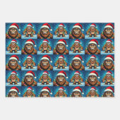 Funny Pop Art Bigfoots Christmas ラッピングペーパーシート (正面)