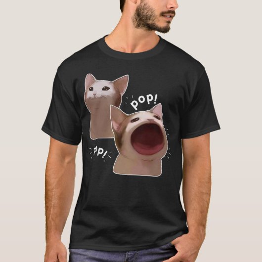 Funny Pop Cat Meme Tシャツ (正面)