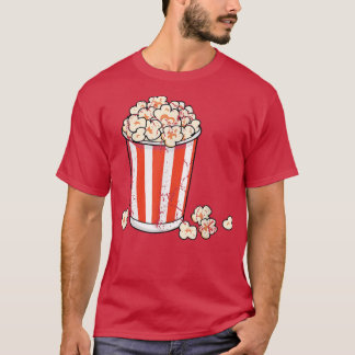 Funny popcorn bag movie theater family movie night tシャツ