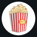 Funny Popcorn, Popcorn Gifts, Movie Lover ラウンドシール<br><div class="desc">Funny Popcorn,  Popcorn Gifts,  Movie Lover</div>