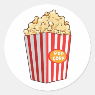 Funny Popcorn, Popcorn Gifts, Movie Lover ラウンドシール