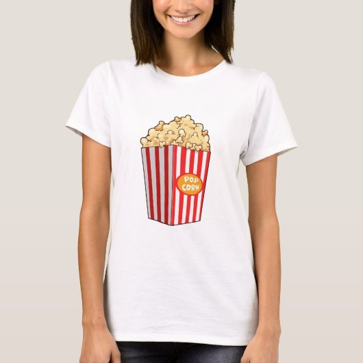 Funny Popcorn, Popcorn Gifts, Movie Lover Tシャツ (正面)