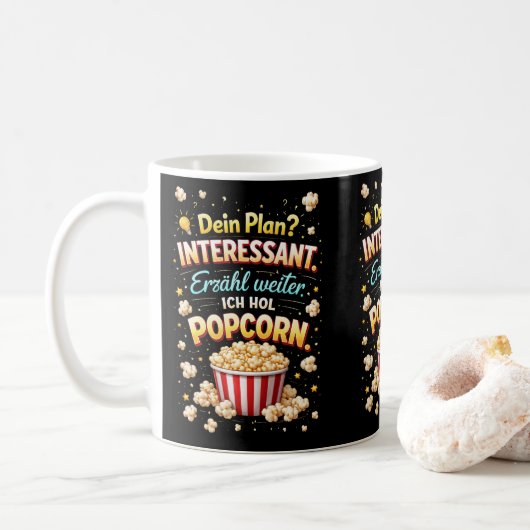 Funny Popcorn Quote – Drama Observer Design コーヒーマグカップ (ドーナツ)