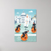 Funny Pope and priests キャンバスプリント (正面)