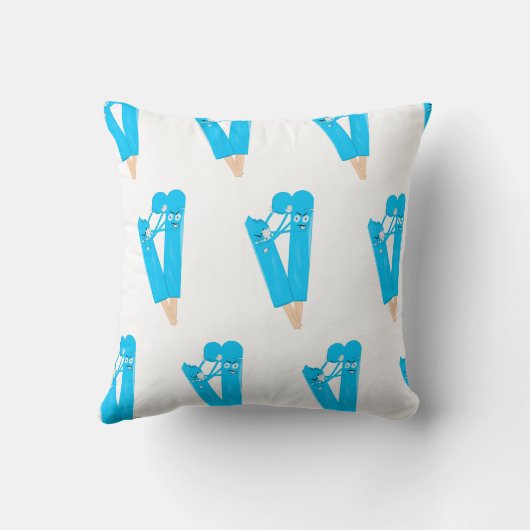Funny Popsicle Pattern Illustration クッション (裏面)