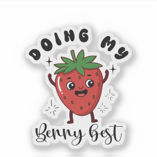 Funny Positivity Quote Doing My Berry Best  シール (正面)