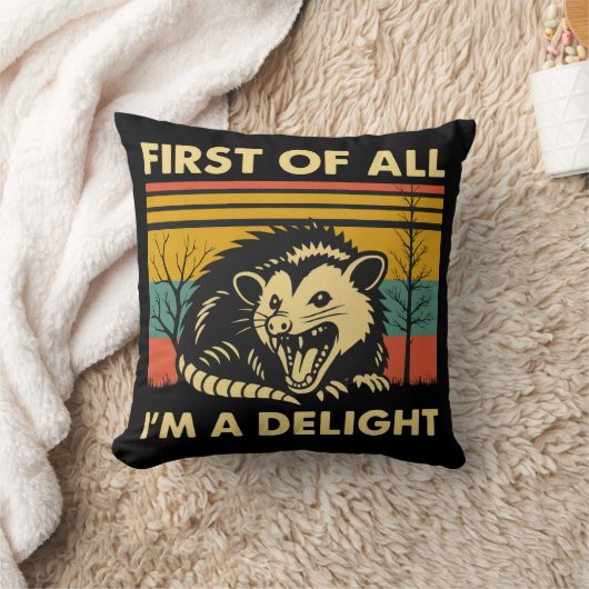Funny Possum Quote - First of All I'm a Delight  クッション (ブランケット)