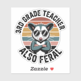Funny Possum  Third Grade Teacher Also Feral シール