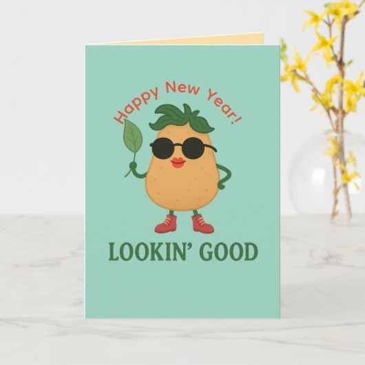 Funny Potato Greeting Card カード (黄色い花)