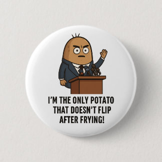 "Funny Potato Press Conference – Political Humor C 缶バッジ