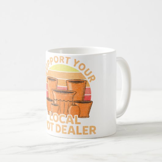 Funny Pottery Gift For Pot Dealer Men Women Potter コーヒーマグカップ (正面右)