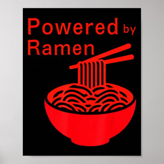 Funny powered by ramen noodle japanese food lover ポスター (正面)