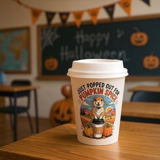 Funny Prairie Dog Fall Pumpkin Spice Humor 紙コップ