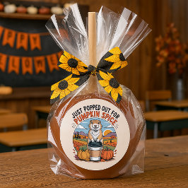 Funny Prairie Dog Fall Pumpkin Spice Party ラウンドシール