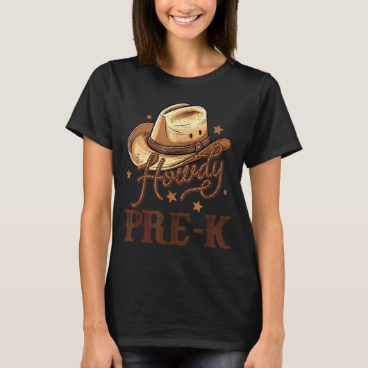 Funny Pre K Country Howdy K Pre Western Rodeo Teac Tシャツ (正面)