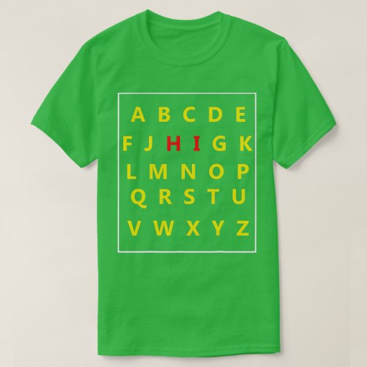 Funny Pre K Kindergarten Hi Alphabet Back To Schoo Tシャツ (デザイン正面)