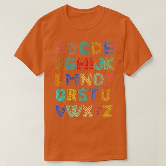 Funny Pre K Kindergarten Hi Alphabet Back To Schoo Tシャツ (デザイン正面)