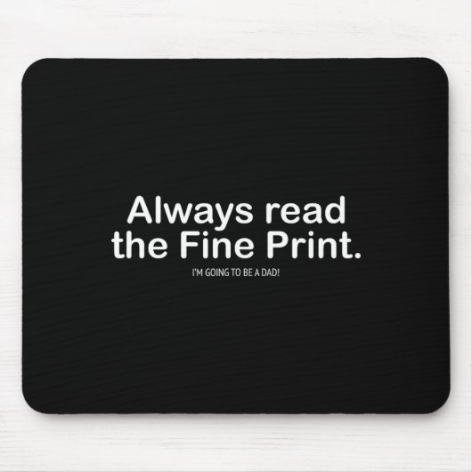 Funny Pregnancy Announcemen For New Dads マウスパッド (正面)