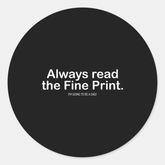 Funny Pregnancy Announcemen For New Dads  ラウンドシール (正面)