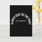 Funny Pregnancy Announcement Always Read The Fine カード (黄色い花)