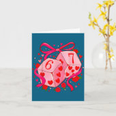 Funny Preppy 67 Valentine Six Seven Dice 6 7 Men W カード (黄色い花)