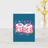 Funny Preppy 67 Valentine Six Seven Dice 6 7 Women カード (黄色い花)
