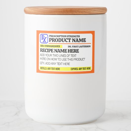 Funny Prescription Strength Food Label フードラベル (正面)