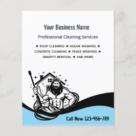Funny Pressure Washing House Cleaning Flyer チラシ