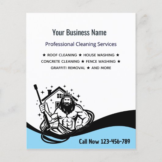 Funny Pressure Washing House Cleaning Flyer チラシ (正面)