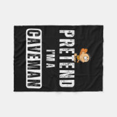 Funny Pretend I'm A Caveman Costume Halloween Easy フリースブランケット (正面(横))