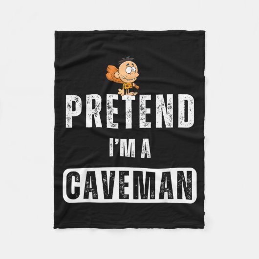 Funny Pretend I'm A Caveman Costume Halloween Easy フリースブランケット (正面)