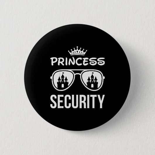 Funny Princess Security Design Castle Sungles Fami 缶バッジ (正面)