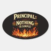Funny Principal: Nothing Is Simple School Leader 楕円形シール (正面)